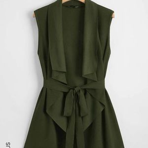 SHEIN Curve Waterfall Vest Coat 3X (18) - Olive Green